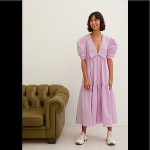 Trine Kjaer x NA-KD Embroidered Midi Dress